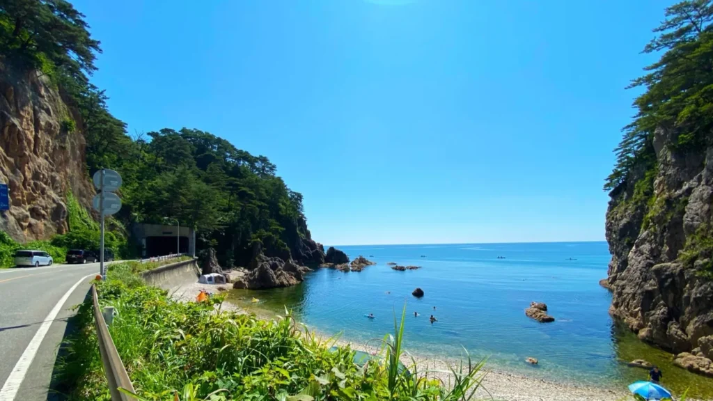 笹川流れ　海岸沿い